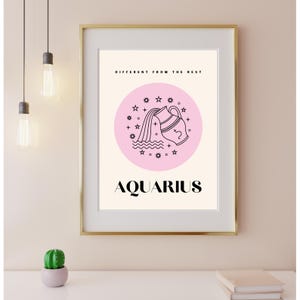 Aquarius Zodiac Digital Download Print | Astrology Star Sign Poster | Star Sign Gift | Horoscope Wall Art