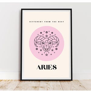 Aries Zodiac Print: Astrology Star Sign Wall Art (Digital Download)
