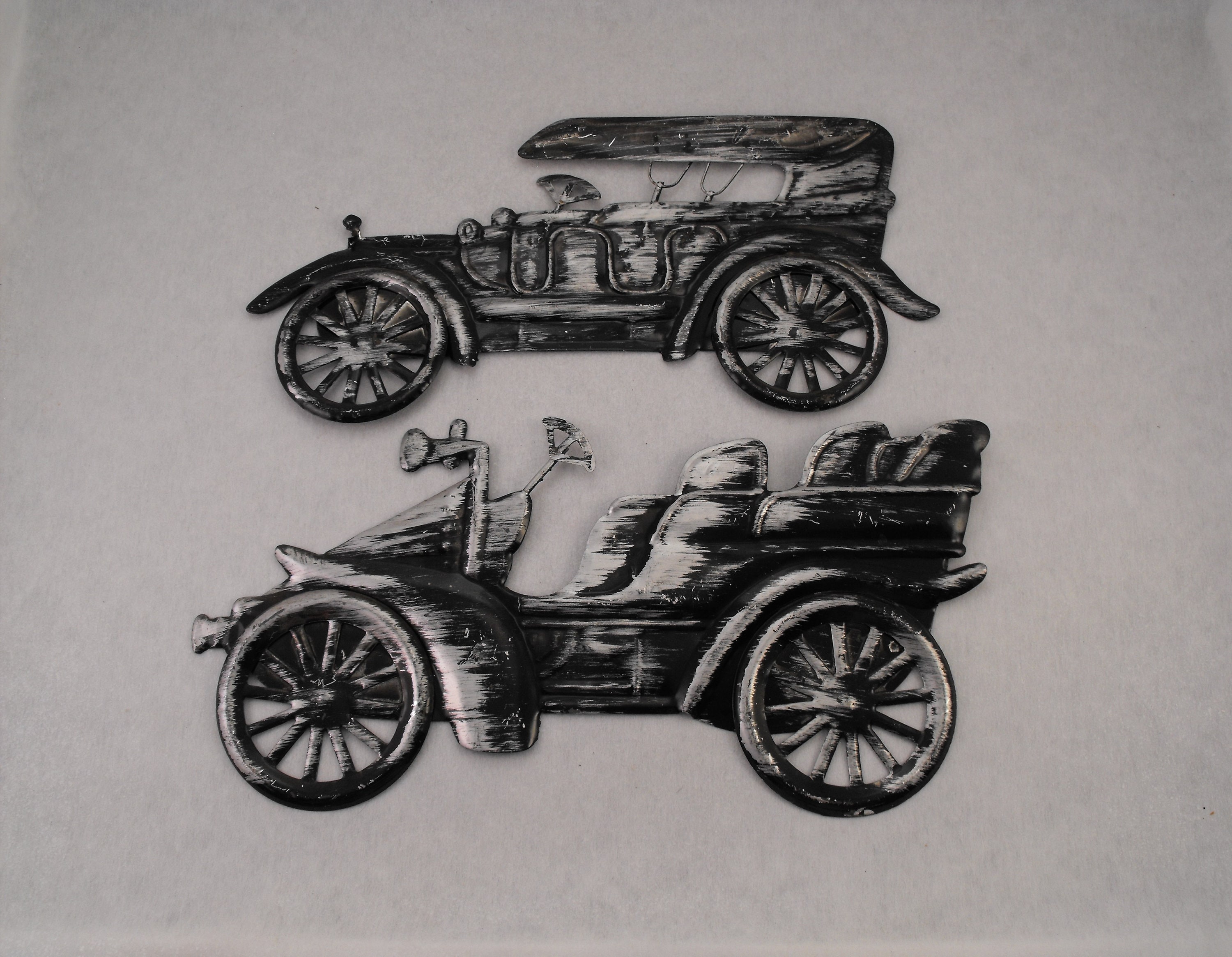 Two Metal Car Wall Plaques Hangings Etsy