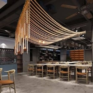 rope chandelier, 25 pcs long rope lamp, cafe restaurant bar lighting, bohemian style chandeliers,UL certifica, 110/120/220 volt