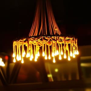 Large rope chandelier, 25 pcs long rope lamp, cafe restaurant bar lighting, bohemian style chandeliers,UL certifica, 110/120/220 volt