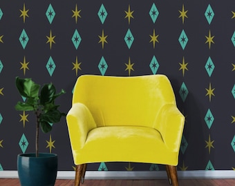 Diamond and Starburst vinyl wall decal set