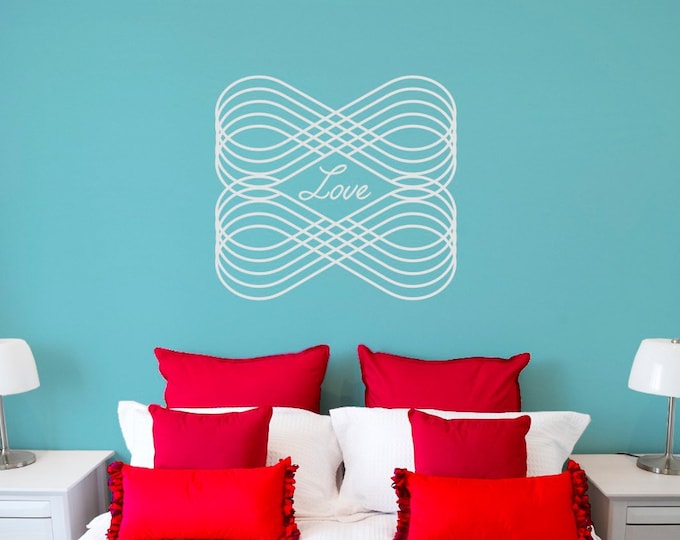 Love wall decal, infinity sign love wall decal, eternal love wall sticker