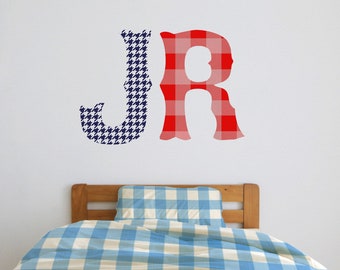 Custom initials wall decal, monogram wall decal, personalized nursery decor, bedroom decor