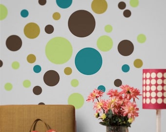 polka dot wall decal set, polka dot sticker art, nursery decor, polka dot design, polka dot art, circles wall decals,  FREE SHIPPING