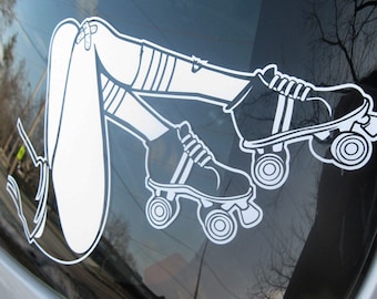 Roller derby car decal vinyl sticker for window
