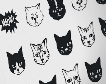 Black Cats wall decals- black kittens, cat stickers, cat lover gift, nursery decor, animal art, cute kitty