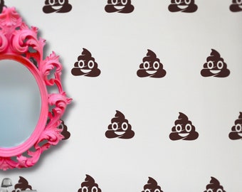 Poop emoji wall decal set