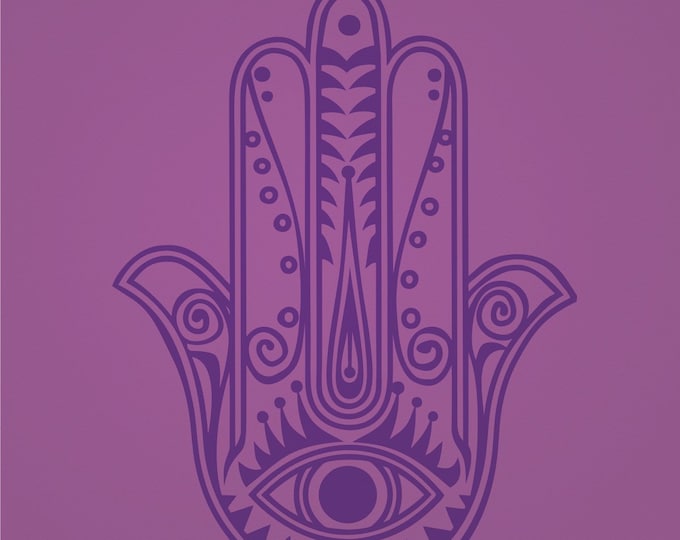 large hamsa wall decal, yoga studio decor, living room decor