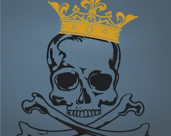 Skull with Crown Vinyl Wall Decal