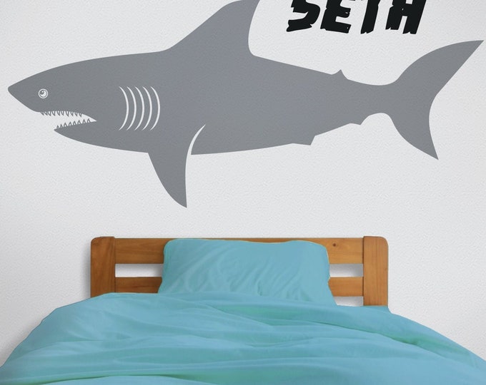 Personalized Shark Vinyl Wall Decal: Sea Creatures Wall Art