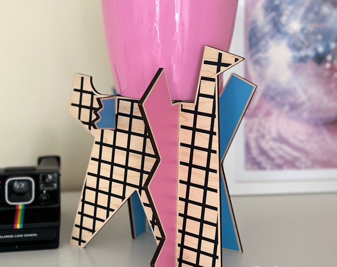 80s style indoor plant stand Memphis group style plant holder retro 80s indoor plant stand riser house plant holder eighties interior style