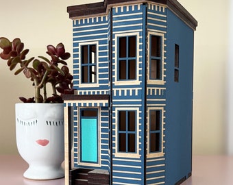 Victorian miniature house, East Coast victorian, Halifax victorian house, Colorful victorian miniature house