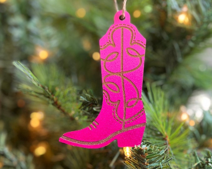 Cowboy boot Christmas tree ornament for country fan Christmas tree ornament gift for country music lover