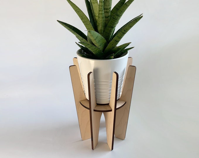 Mid century modern style plant stand for indoor plant holder retro design for Ikea plant pots holder for house plant, mcm design plant stand