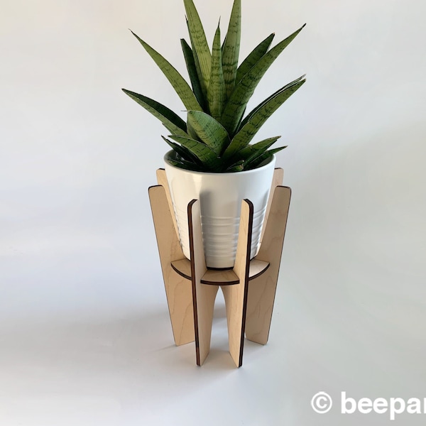 Mid century modern style plant stand for indoor plant holder retro design for Ikea plant pots holder for house plant, mcm design plant stand