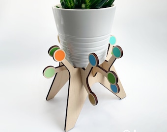 Mid Century Atomic Starburst Plant Stand: MCM inspired design