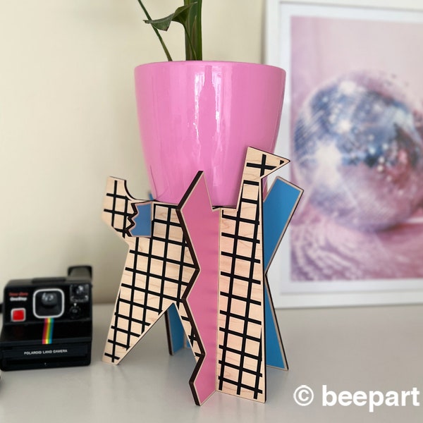 Portavasi in stile retrò anni '80 per piante da interno