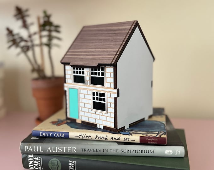 Halifax hydrostone miniature house for mantle or shelf, East coast wooden house miniature, historic hydrostone house, miniature row house