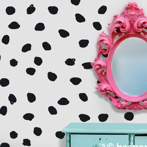 Dalmatian print wall decal- black polka dot, polka dot pattern, bedroom decor teens, polka dot stickers, Dalmatian spots, black spots