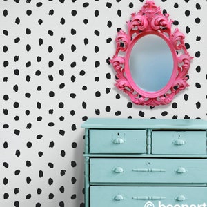 Black paint daubs wall decal- black polka dot, polka dot pattern, vinyl wall decals, polka dot stickers