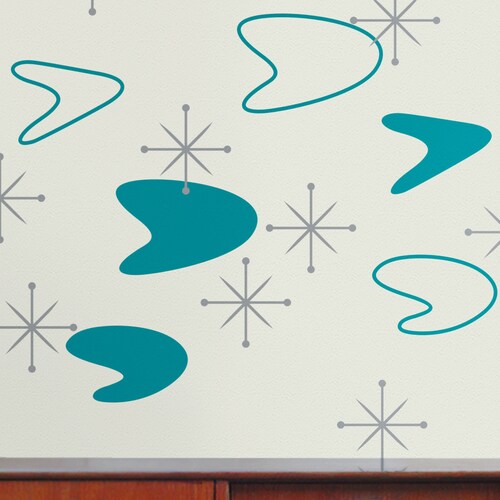 Starburst Mid Century Wall Decal Set Star Pattern Wall - Etsy Canada