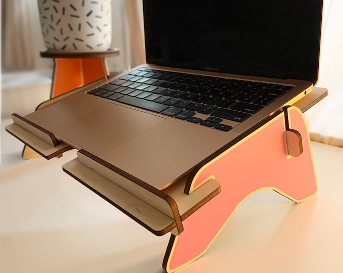 TANDIE laptop stand, wood laptop riser, macbook stand, wooden stand