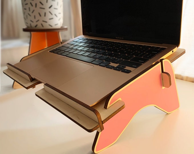 TANDIE laptop stand, wood laptop riser, macbook stand, wooden stand