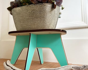 Maple Veneer Wood Plant Stand: Indoor Plant Decor