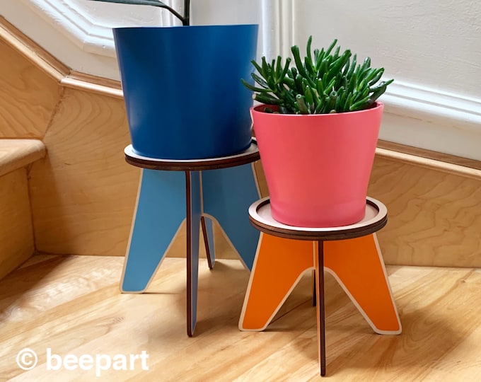 Plant stand indoor plant holder custom color wood stand for house plants modern design  colorful plant stand pedestal flower stand