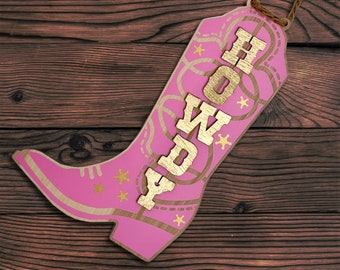 Cowboy Boot Door Hanger: Maple Wood Country Music Decor