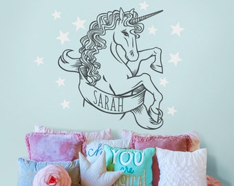 Unicorn wall decal personalized