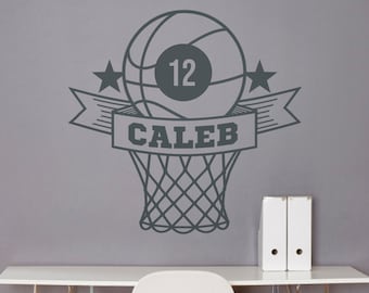 Personalized Basketball Vinyl Wall Decal: Custom Name Sports Sticker