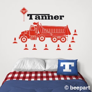 Personalized Dump truck vinyl wall decal