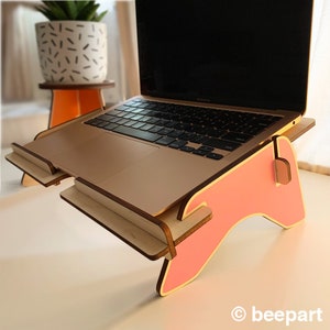 TANDIE laptop stand, wood laptop riser, MacBook stand, wooden stand image 1