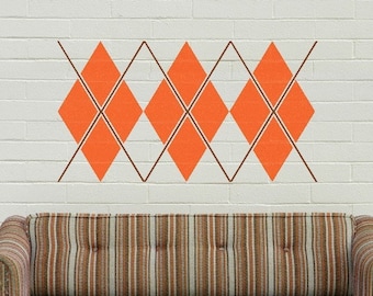 Argyle Pattern Vinyl Wall Decal