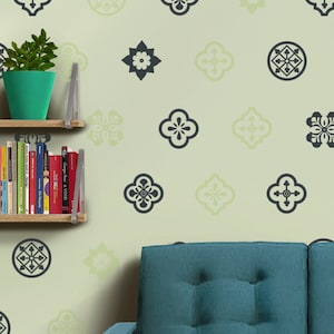 Spanish pattern wall decal art Mediterranean style vinyl wall decal pattern set boho chic interior design wall stickers for living room