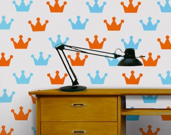 Crown Pattern Vinyl Wall Decal Set