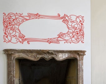 Art Nouveau Vinyl Wall Decal: Ornate Vintage Design Wall Sticker