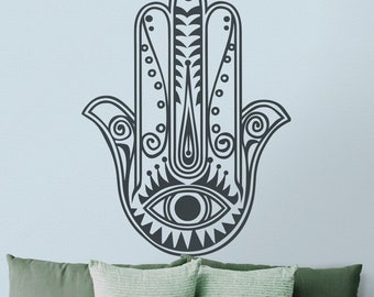 Hamsa vinyl wall decal yoga studio decor