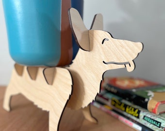 Corgi Plant Stand: Wood Dog-Shaped Indoor Plant Holder