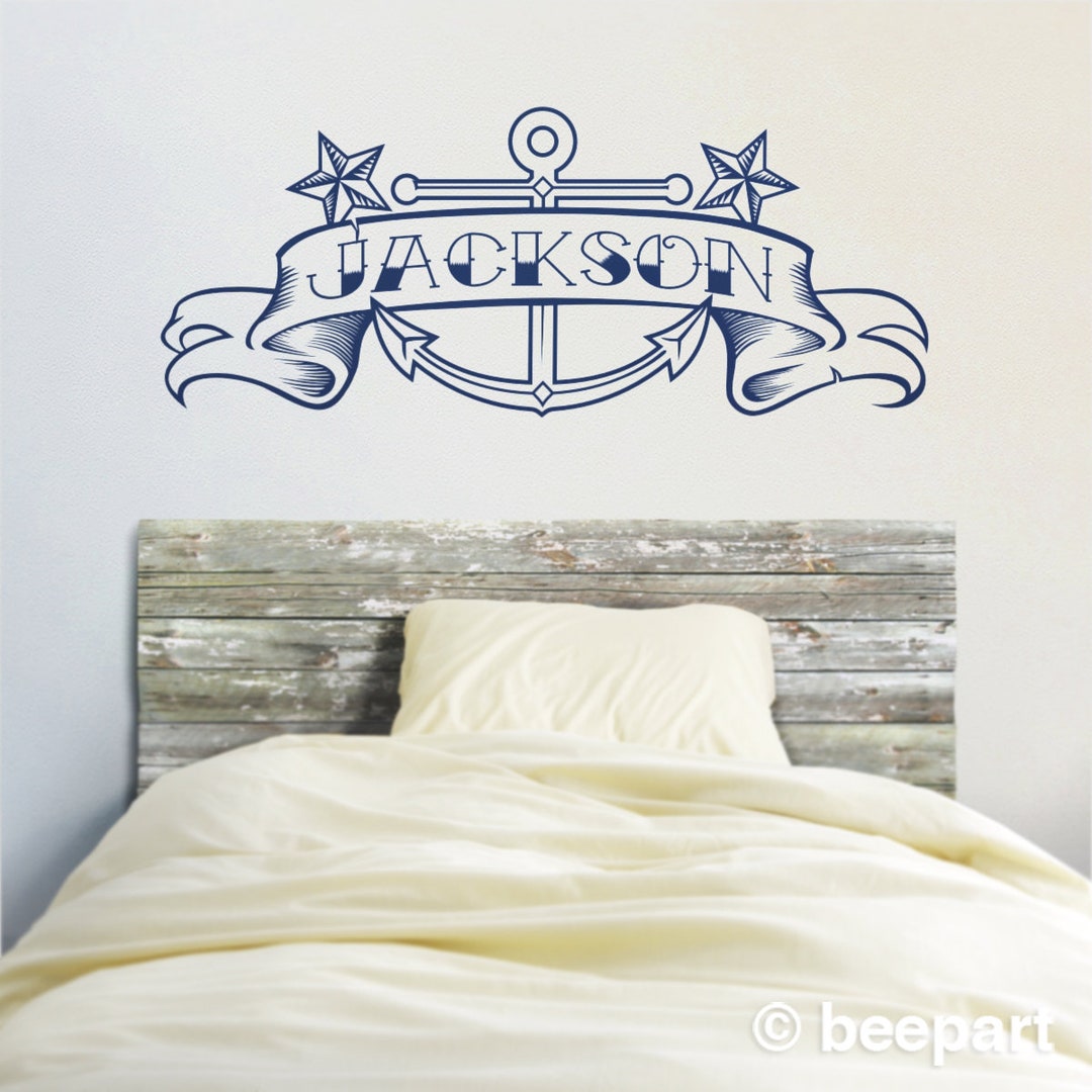Anchor Wall Decal Custom Name Decal Custom Banner Decal Etsy
