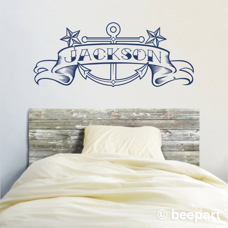 anchor wall decal custom name decal custom banner decal | etsy