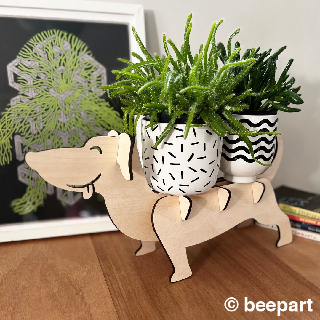 Dachshund Plant Stand, Dog Shaped Plant Holder Wiener Dog Plant Stand