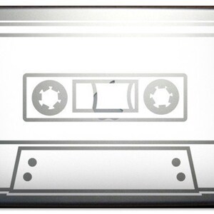 cassette laptop decal, mixed tape retro laptop sticker, 80s sticker art, FREE SHIPPING image 2