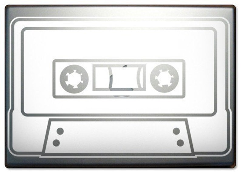 cassette laptop decal, mixed tape retro laptop sticker, 80s sticker art, FREE SHIPPING image 2