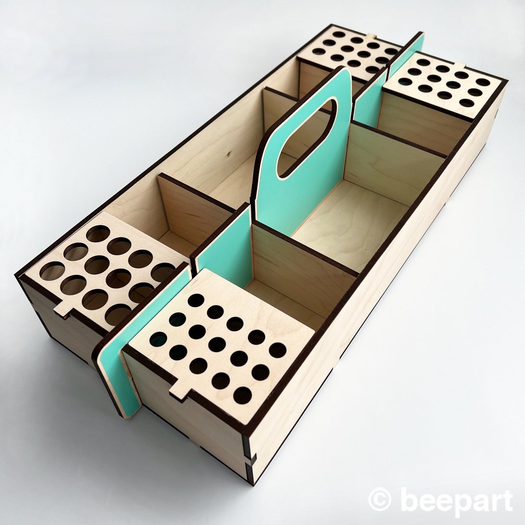 KRAFTBUCKIT Art Supplies Organizer, Craft Caddy, Desk Organizer, Wood