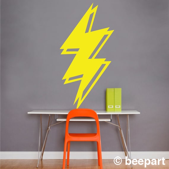 Lightning Bolt Vinyl Wall Decal, Retro 80s Decor - Etsy