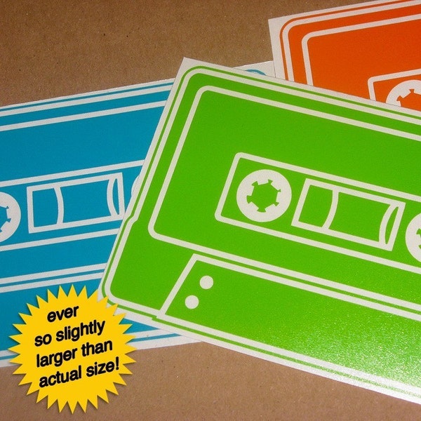 mix tape vinyl sticker 3-pack, cassette vinyl decals, FREE SHIPPING