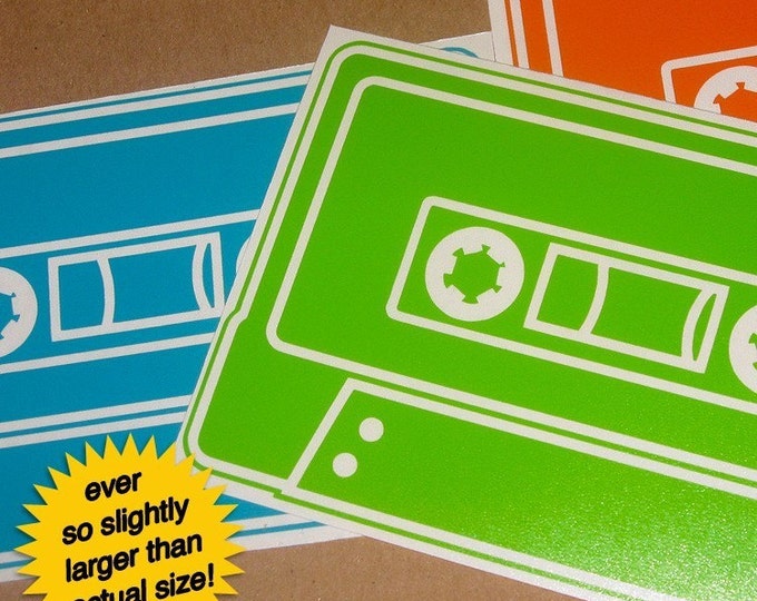 mix tape vinyl sticker 3-pack, cassette vinyl decals, FREE SHIPPING